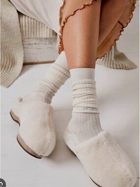 EMU Australia Teddy Wool Slip-On Slippers — Natural size 8 women’s